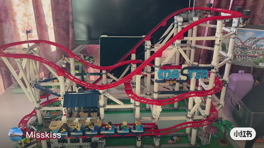 Red Roller Coaster in Batman Movie (10261) Roller Coaster Building Blocks Series, 4124pcs, Amusement Park Building Model Kit, 2025 Adult Model  Set, Festival Gift - Perfect 1:1 Remake Compatible with LEGO